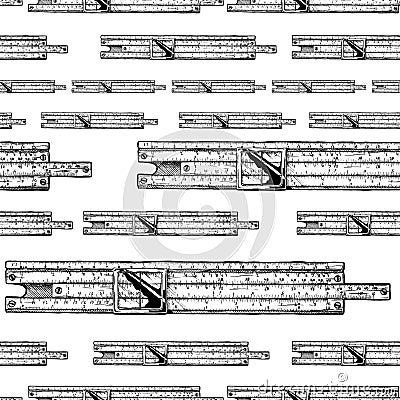 Pattern with slide rules Vector Illustration