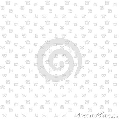 Pattern with small icons of different telephones on white background Vector Illustration