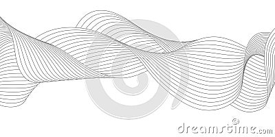 A pattern of smooth wavy lines. A template for creating a creative design Vector Illustration