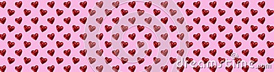 . A pattern of sparkling, iridescent hearts. Blank for the designer Stock Photo