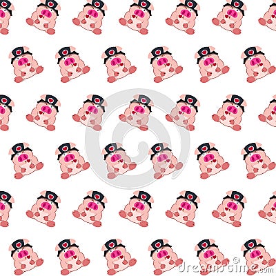 Commando piggy - sticker pattern 18 Stock Photo