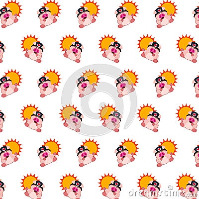 Commando piggy - sticker pattern 32 Stock Photo