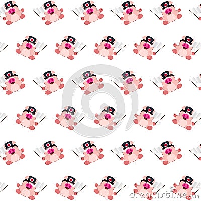 Commando piggy - sticker pattern 34 Stock Photo