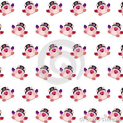 Commando piggy - sticker pattern 38 Stock Photo