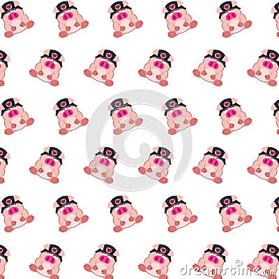 Commando piggy - sticker pattern 39 Stock Photo