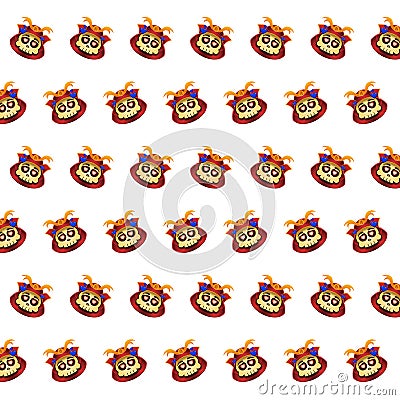 Samurai skull - sticker pattern 21 Stock Photo