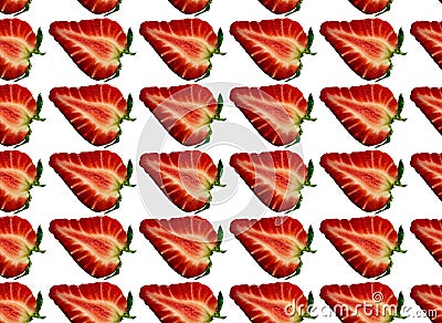 Pattern of strawberry slices in constant repetition, seamless infinite pattern Stock Photo