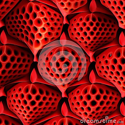 strawberry themed pattern Stock Photo