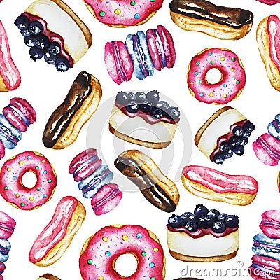 Pattern with sweets Stock Photo