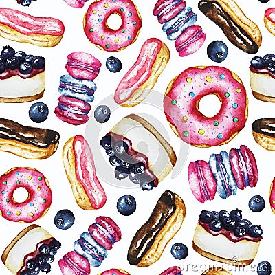 Pattern with sweets Stock Photo