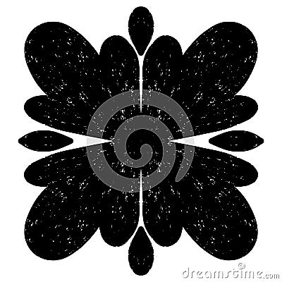 Pattern symmetrical texture imprint black element vector Vector Illustration