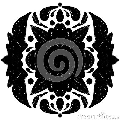 Pattern symmetrical texture imprint black element vector Vector Illustration