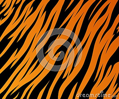 Pattern texture tiger fur orange stripe black jungle safari Vector Illustration