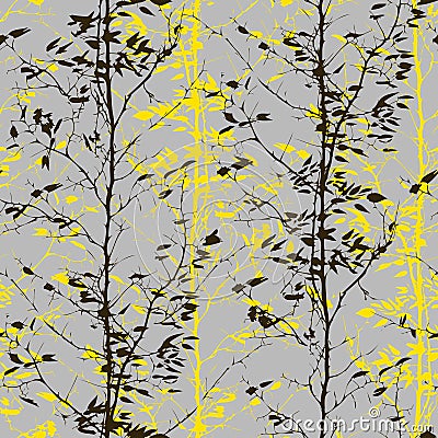 Pattern with trees silhouettes Vector Illustration