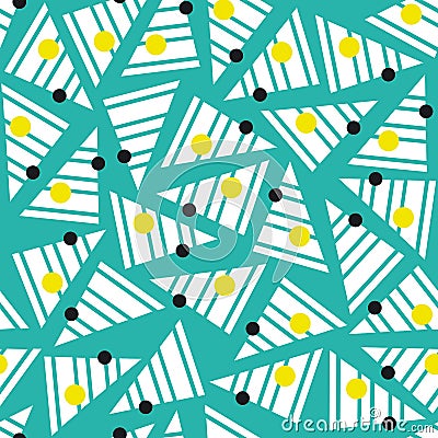 Seamless vector pattern with striped triangles Vector Illustration