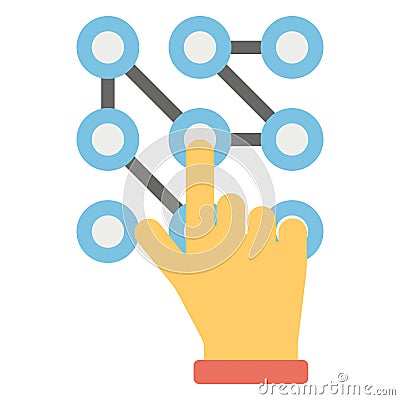 Pattern unlock, unlock password Color Vector icon which can easily modify or edit Vector Illustration