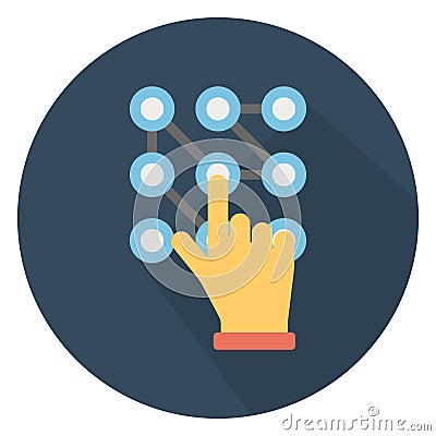 Pattern unlock, unlock password Color Vector icon which can easily modify or edit Vector Illustration