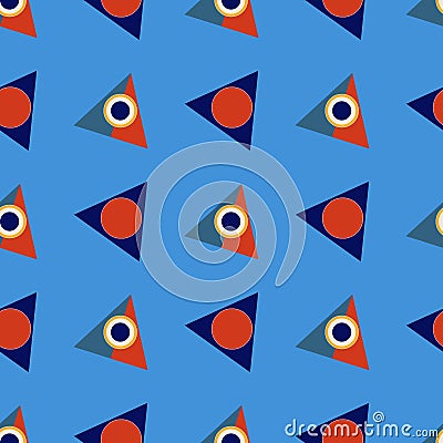 Pattern for use in textile or packaging design abstract blue-red triangles Vector Illustration