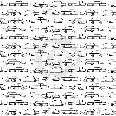 Pattern with vector cars. Vector Illustration