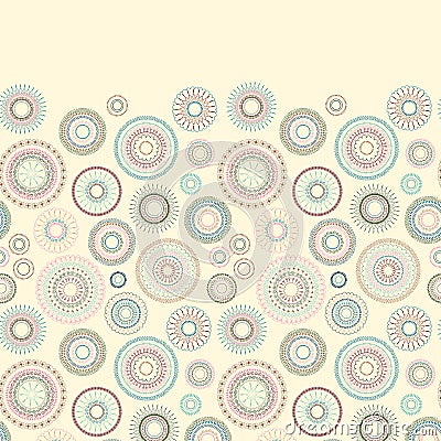 Pattern with vector doodle circles colorful texture, abstraction illustration Cartoon Illustration