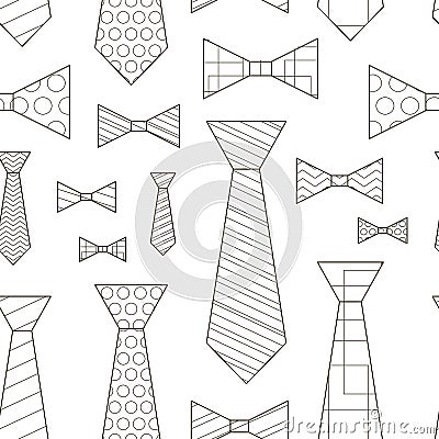 Pattern of Vector Ties and Bow Ties Vector Illustration