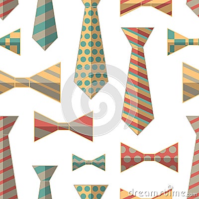 Pattern of Vector Ties and Bow Ties Vector Illustration