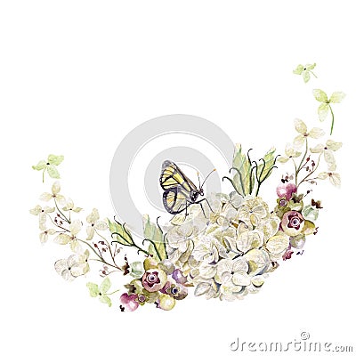 Pattern with Watercolor petunia flowers in the background Cartoon Illustration