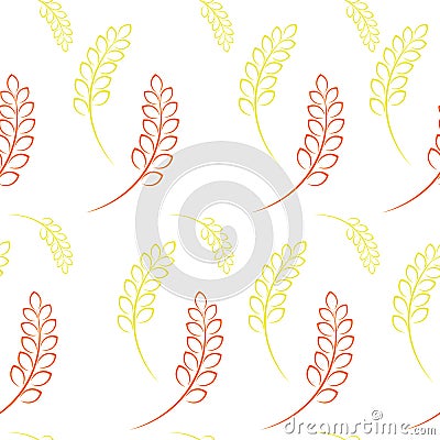 Pattern wheat grain harvest Vector Illustration