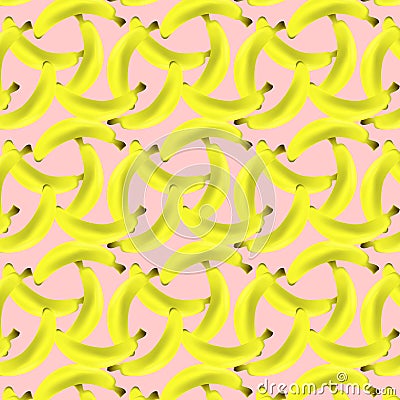 A pattern of yellow bananas Vector Illustration