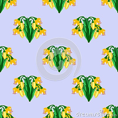 Pattern with yellow flowers Vector Illustration