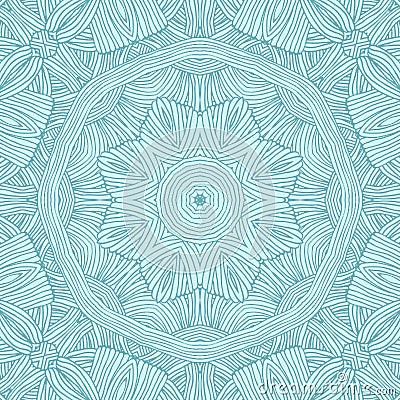 Patterned blue mandala geometric background for wallpapers Stock Photo