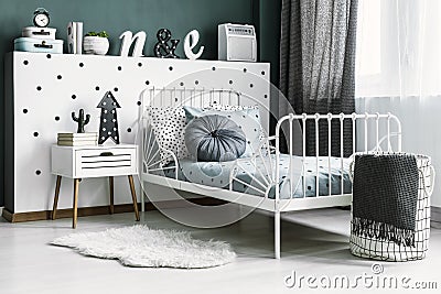 Patterned bright child`s bedroom Stock Photo