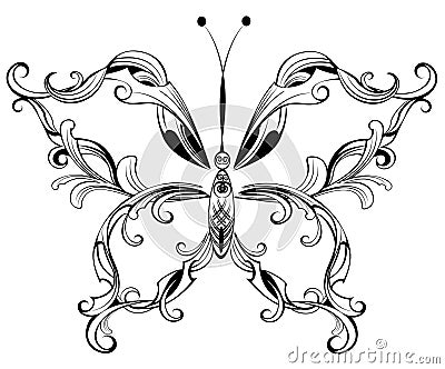 Patterned butterfly Vector Illustration