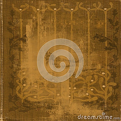 Patterned golden grunge paper background Stock Photo