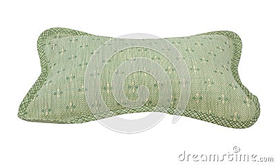 Patterned green pillow Stock Photo