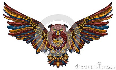 Patterned owl Vector Illustration