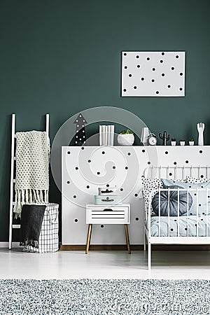 Patterned child`s bedroom interior Stock Photo