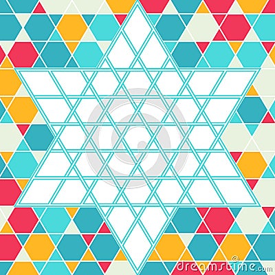 Patterned six-rays star background Vector Illustration