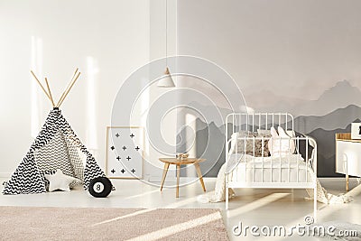 Teepee in kids room Stock Photo