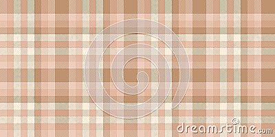 Patterned vector seamless fabric, regular plaid check pattern. Outline textile tartan texture background in light and orange Vector Illustration
