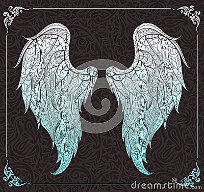 Patterned wings Vector Illustration