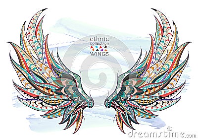 Patterned wings Vector Illustration