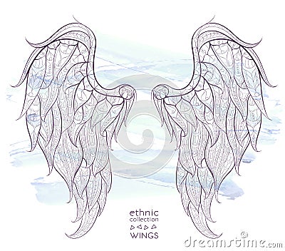 Patterned wings Vector Illustration