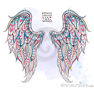 Patterned wings Vector Illustration