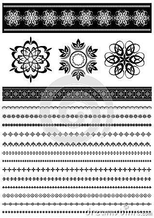 Patterns and collection patterned border Vector Illustration