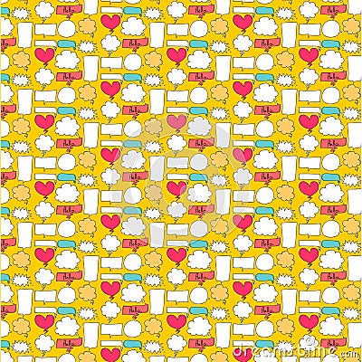 Patterns Cute Bubble With Yellow Background. Vector Illustration