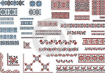 Patterns for Embroidery Stitch Vector Illustration