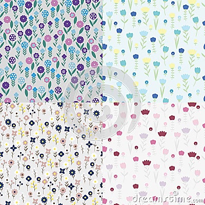 Patterns of flowers Vector Illustration