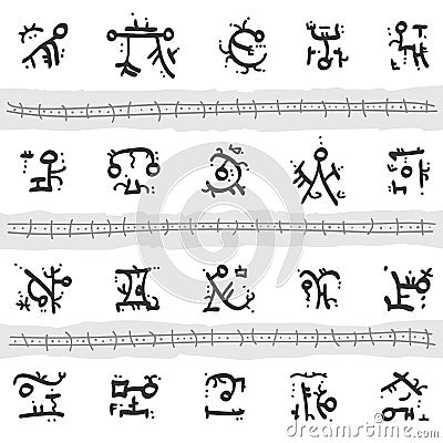 Patterns like hieroglyphics Vector Illustration