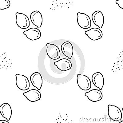 Patterns Sesame Hand drawn doodle style Vector Vector Illustration